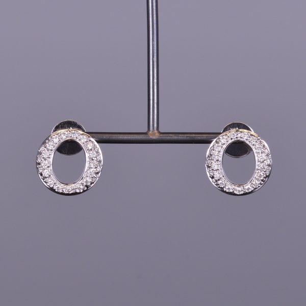 Diamond Perpetual Light Button Circle Earrings 1